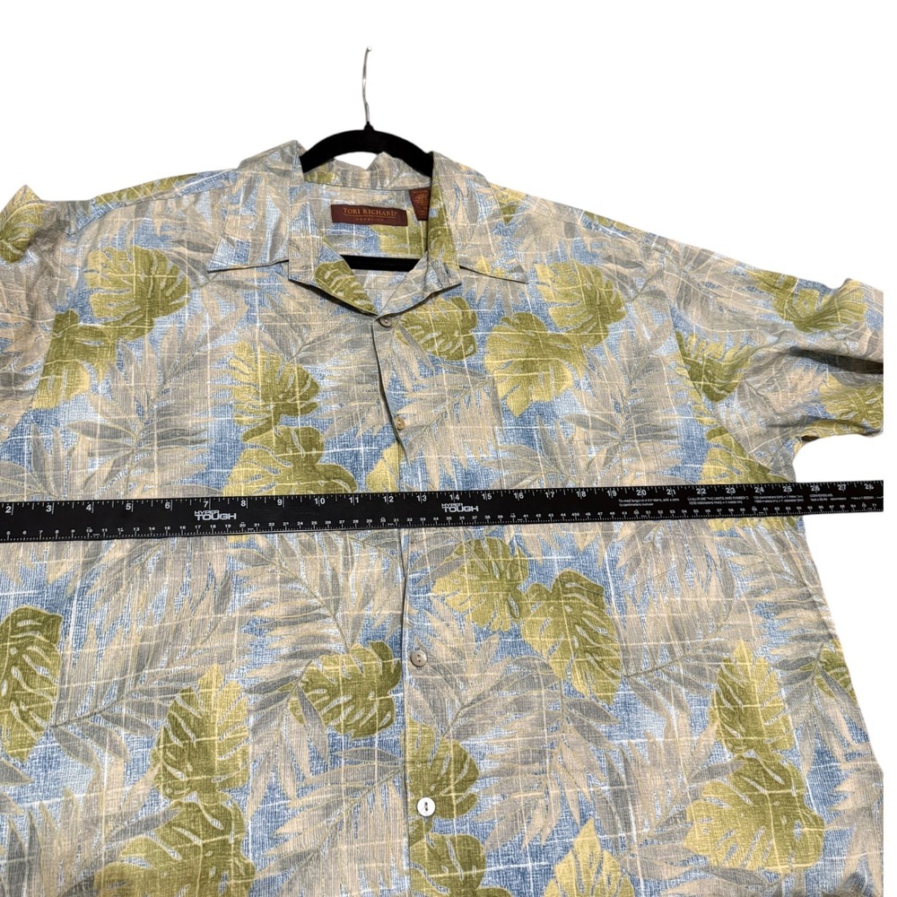 Tori Richard Mens Resortcore XL Cotton Lawn Tropical Monstera Leaf Button Shirt - Picture 5 of 7